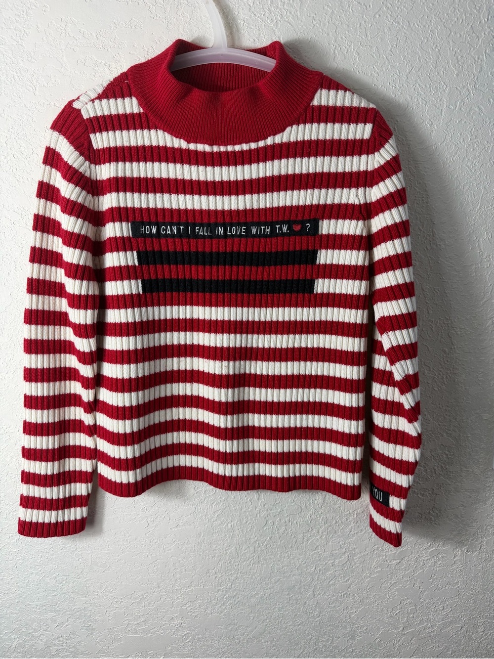 Teenie Weenie Red and White Striped Mock Turtleneck Sweater Sz 170/M